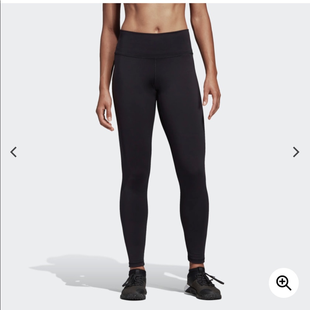 Black high waisted leggings-Adidas